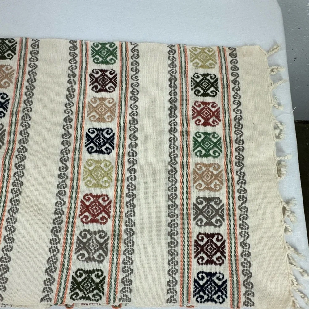Mexican Southwest Backstrap Loom Table Runner 74 x 14.2”